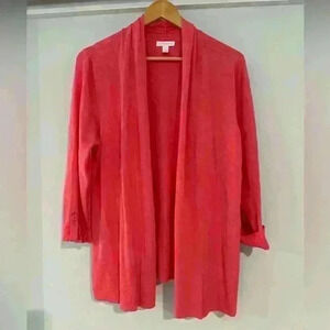 Charter Club Open Cardigan with Buttons on sleeves
